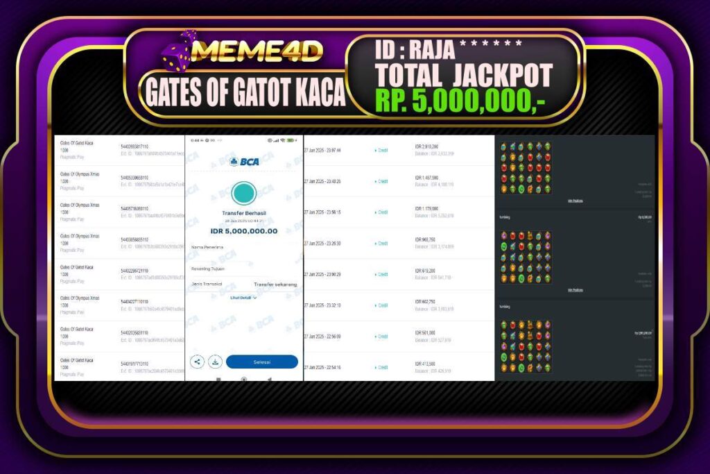 Bukti Jp MEME4D Slot Online 28 JANUARI 2025