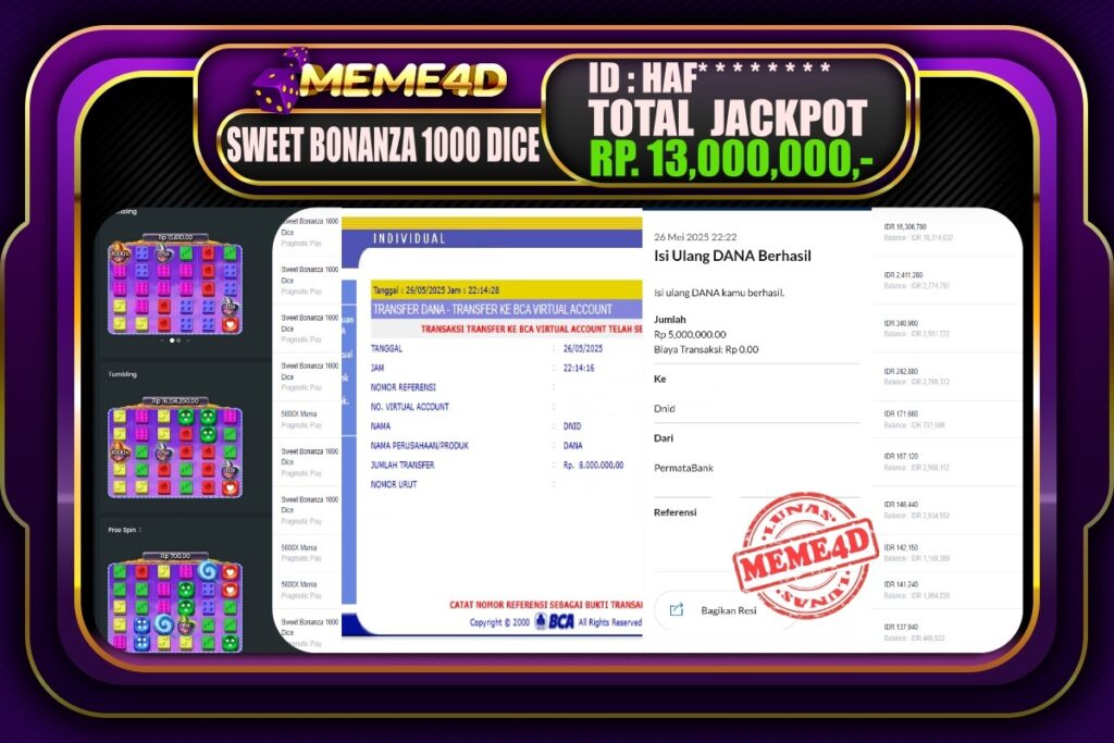 Bukti Jp MEME4D Slot Online 27 Mei 2025