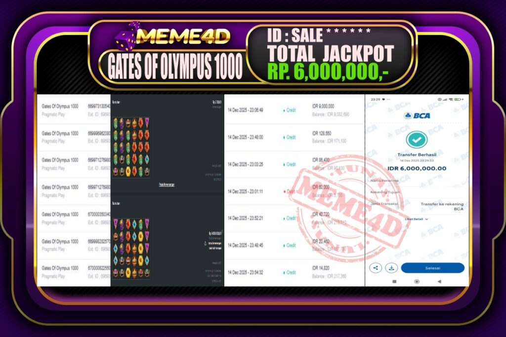 Bukti Jp MEME4D Slot Online 15 Desember 2025