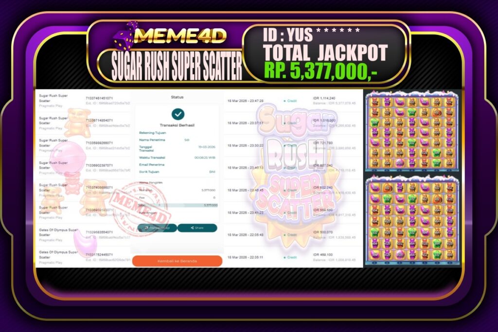 Bukti Jp MEME4D Slot Online 19 March 2026