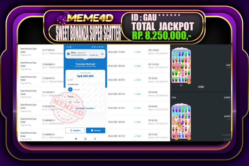 Bukti Jp MEME4D Slot Online 26 April 2026
