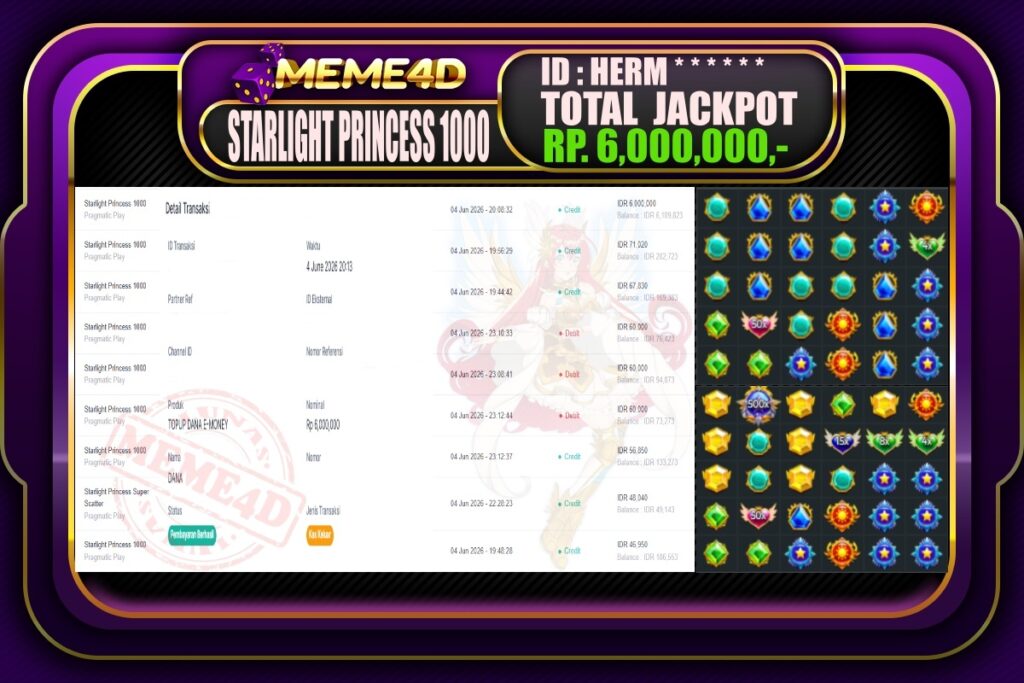 Bukti Jp MEME4D Slot Online 04 Juni 2026