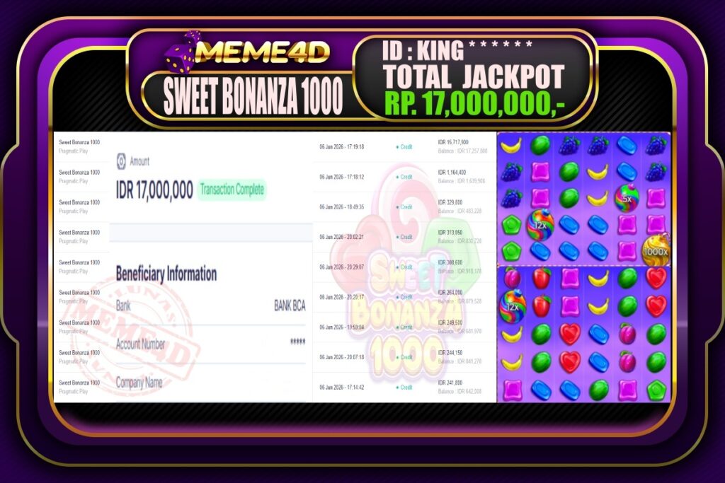 Bukti Jp MEME4D Slot Online 07 Juni 2026